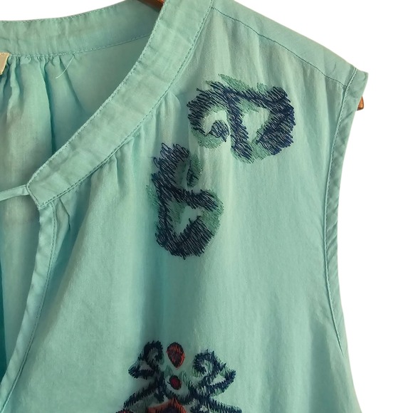 Sundance Blue Embroidered Boho Maxi Dress Sleeveless Summer Casual Plus XXL - Picture 7 of 14